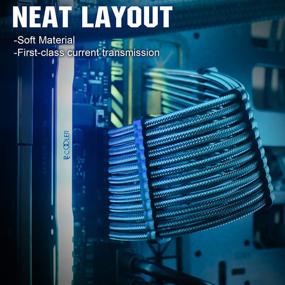 img 1 attached to 🖥️ Набор удлинителей для питания PCCOOLER - Обшитые кабели БП длиной 30 см /11.8 '' с кабельным гребнем - 24-контактный ATX /4+4-контактный CPU, 8 (6+2) контакта PCI-E, 6-контактные PCI-E кабели БП для улучшенного управления кабелями - Черный