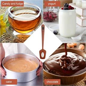 img 1 attached to 🍫 Silicone Candy Thermometer Digital Spatula: Fast Read Silicone Spatula for Kitchen Cooking, Baking BBQ, Candy, Chocolate, Sauce, Jam (Brown)