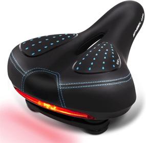 img 4 attached to Gel Bike Seat with Light - Comfortable W WHEEL UP Bike Seat Cushion for Men and ✨ Women, Memory Foam Bike Saddle Fits City, Road, Cruiser, Spinning Bikes - Waterproof, Shock Absorbing - Essential Bicycle Accessory