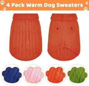 img 1 attached to Weewooday 4-Pack Small Dog Sweaters: Warm Pet Sweatshirts for Dogs and Cats, Knitted Winter Clothes for Kittens and Puppies