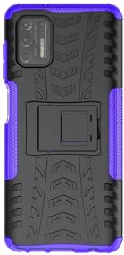 img 1 attached to 📱 Motorola Moto G Stylus 2021 Case [NOT for G Stylus 2020] - Armor Dual Layer Shockproof Protective Cover with Kickstand, Slim and Purple - Hard Phone Case for Moto G Stylus 2021