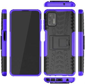 img 2 attached to 📱 Motorola Moto G Stylus 2021 Case [NOT for G Stylus 2020] - Armor Dual Layer Shockproof Protective Cover with Kickstand, Slim and Purple - Hard Phone Case for Moto G Stylus 2021