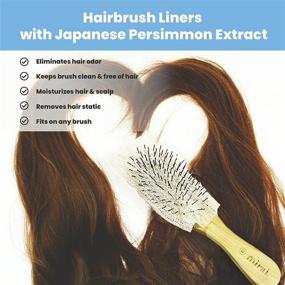 img 3 attached to 🌸 Hair Brush Liner for Women: Deodorize and Protect with Japanese Persimmon Extract Coated Liners - Includes 30 Anti-Static Liners