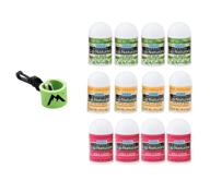 👄 lip naturals mini lip balm assorted flavors - bundle of 12, including 1 neoprene sleeve with swivel clip by mile high online (13 items total) logo