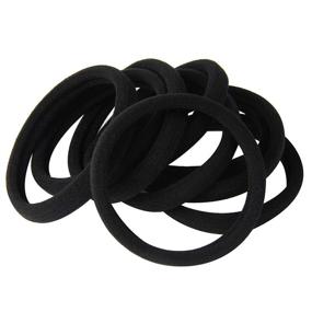 img 1 attached to 20-Piece Bulk Pack of Seamless Large Black Hair Ties for Thick and Curly Hair - Ideal for Black Hair