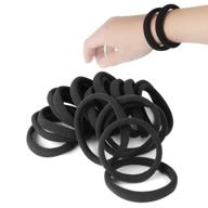 20-piece bulk pack of seamless large black hair ties for thick and curly hair - ideal for black hair logo