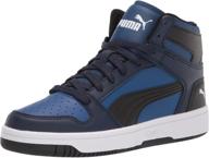 puma rebound sneaker in black - unleash your style with puma black castlerock logo