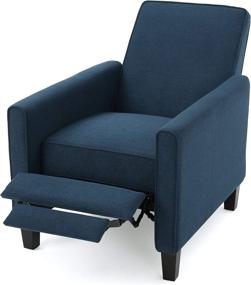 img 1 attached to Jeffrey Navy Recliner Club Chair with Dark Blue Fabric