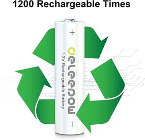 img 3 attached to 🔋 Deleepow Rechargeable AA Batteries - High Capacity 3300mAh 1.2V, 1200 Cycles - 8 Pack