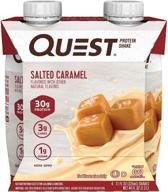 🥤 quest nutrition salted caramel protein shake - ready to drink, high protein, low carb, gluten free, keto friendly, 11 fl oz (pack of 12) logo