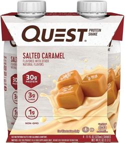img 4 attached to 🥤 Quest Nutrition Salted Caramel Protein Shake - Ready to Drink, High Protein, Low Carb, Gluten Free, Keto Friendly, 11 Fl Oz (Pack of 12)
