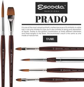 img 1 attached to 🖌️ Кисть для живописи Escoda Prado серии 12 размера Синтетическая кунгур (кефир) для акварели и акрилового искусства - Короткая ручка круглого дизайна от Speedball Art Products.