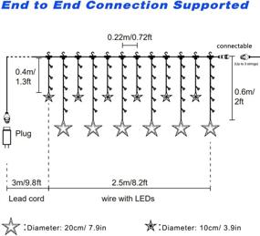 img 3 attached to Blingstar Star Curtain Lights 138 LED 12 Star Multicolor Christmas 🌟 Lights 8.2ft - Remote Control Connectable Window Lights for Indoor/Outdoor Party Decor
