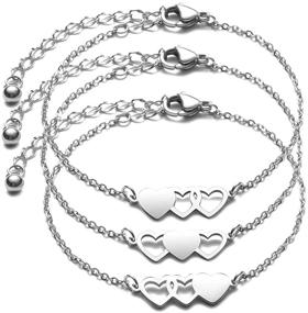 img 4 attached to JINGMARUO Best Friend Jewelry Set for 3 - 3 Sisters Bracelets, Heart-necklace, Long Distance Friendship Gift