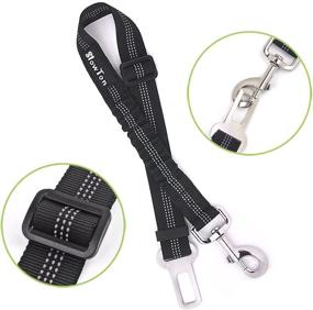 img 1 attached to 2 Pack Dog Seat Belt Car Leash - SlowTon Adjustable Elastic Bungee Buffer, Heavy Duty Nylon Reflective Pet Safety Tether for Travel Riding in Vehicle, Daily Use with Dog Harness