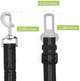 img 2 attached to 2 Pack Dog Seat Belt Car Leash - SlowTon Adjustable Elastic Bungee Buffer, Heavy Duty Nylon Reflective Pet Safety Tether for Travel Riding in Vehicle, Daily Use with Dog Harness