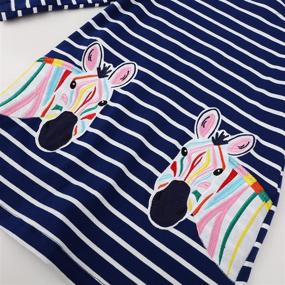 img 1 attached to 🦄 Charming Little Unicorn Appliques Striped 1Gds101 Girls' Clothing: A Delightful Fashion Choice!