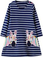 🦄 charming little unicorn appliques striped 1gds101 girls' clothing: a delightful fashion choice! logo