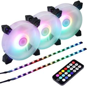 img 4 attached to 🌈 Вентилятор корпуса DS Ice Axis Rainbow LED ARGB 120 мм с контроллером для компьютерных корпусов, кулеров для ЦП, радиаторов - 3 RGB вентилятора, 2 светодиодные ленты, серия E.