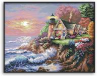 beginner-friendly cross stitch stamped kit: louise maelys 11ct 21.5” x 17.5” for home decoration (no frame) logo