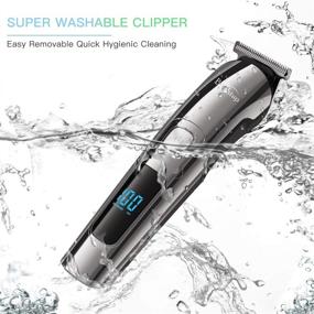 img 2 attached to 🪒 Brightup Cordless Beard Trimmer and Hair Clipper for Men - Waterproof Body Groomer with Mustache, Nose, Ear and Facial Cutting - All in One Electric Shaver Grooming Kit - USB Rechargeable with LED Display