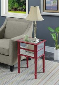 img 1 attached to 🔴 Convenience Concepts Gold Coast Mayfair End Table - Cranberry Red with Mirror Accent