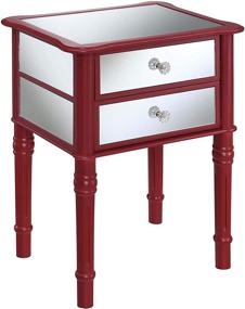 img 2 attached to 🔴 Convenience Concepts Gold Coast Mayfair End Table - Cranberry Red with Mirror Accent