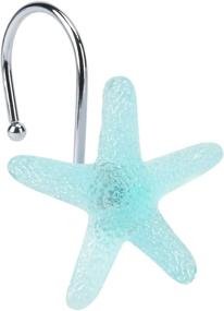 img 3 attached to KAWANA Shower Curtain Hooks: Set of 12 Glow in The Dark Starfish, Seashell, Conch, and Seahorse Decorative Stainless Steel Hooks - Blue Ocean Beach Theme Bathroom Décor
