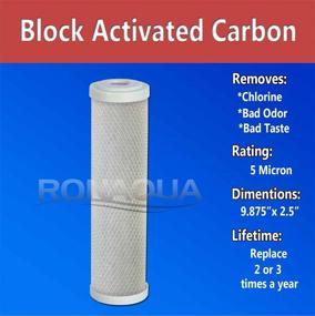 img 3 attached to 🚰 5 Micron Block Activated Carbon Coconut Shell Water Filter Cartridge for RO & Standard 10” Housing - Compatible with WFPFC8002, WFPFC9001, WHCF-WHWC, WHEF-WHWC, FXWTC, SCWH-5 (2 Pack)
