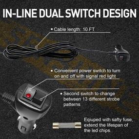 img 1 attached to 🚨 Янтарная светодиодная световая панель аварийной сигнализации - 12В аварийная световая панель для грузовиков с прикуривателем, вакуумными присосками и 80 светодиодами