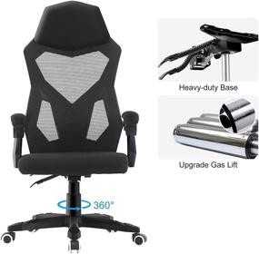 img 2 attached to 🪑 Elevate Your Comfort: HOMEFUN Ergonomic Office Chair with Armrests, Lumbar Support, and Adjustable Features in Black