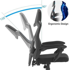 img 1 attached to 🪑 Elevate Your Comfort: HOMEFUN Ergonomic Office Chair with Armrests, Lumbar Support, and Adjustable Features in Black