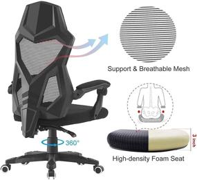 img 3 attached to 🪑 Elevate Your Comfort: HOMEFUN Ergonomic Office Chair with Armrests, Lumbar Support, and Adjustable Features in Black