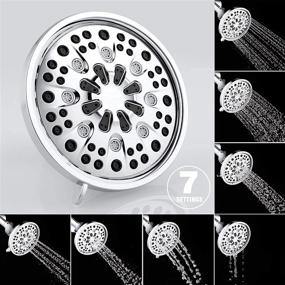 img 1 attached to 🚿 Pichrain High Pressure Fixed Shower Head - 7-Setting Massage Shower Head with Brass Ball Joint, Touch Clean Nozzles, Tool-Free Installation - Chrome Finish, 2.5 GPM