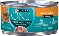 🐱 purina one true instinct high protein, natural wet cat food with sauce or gravy - 24 cans, 3 oz. each logo