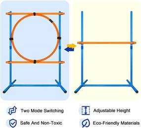 img 1 attached to YON.SOU Dog Agility Training Equipment Set - 8 Piece Obstacle Course for Pet 🐶 Indoor & Outdoor Games with Tunnel, Weave Poles, Adjustable Hurdles, Pause Box, Frisbee, and Whistle