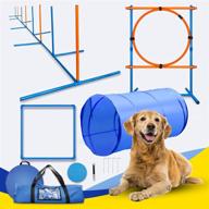 yon.sou dog agility training equipment set - 8 piece obstacle course for pet 🐶 indoor & outdoor games with tunnel, weave poles, adjustable hurdles, pause box, frisbee, and whistle logo