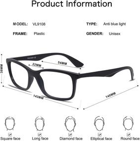 img 1 attached to 👓 VANLINKER Men's Blue Light Blocking Glasses VL9108: Combat Eyestrain and Glare with Anti-Eyestrain Eyewear