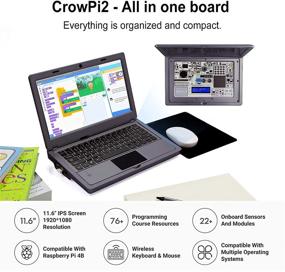 img 2 attached to 🦉 ELECROW Crowpi2 Набор для программирования Raspberry Pi 4 - Набор для базового обучения с датчиками (Серый, RPI не включен)