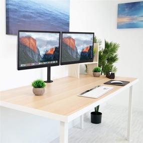 img 3 attached to 🖥️ Mount-It! Dual Monitor Mount - Double Monitor Desk Stand with Heavy Duty Full Motion Adjustable Arms - Fits 2 Computer Screens 17-27 Inch - VESA 75/100 - C-Clamp and Grommet Base