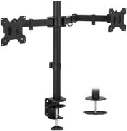 🖥️ mount-it! dual monitor mount - double monitor desk stand with heavy duty full motion adjustable arms - fits 2 computer screens 17-27 inch - vesa 75/100 - c-clamp and grommet base logo