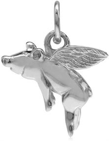 img 4 attached to 🐷 Add a Touch of Whimsy with the Silvershake 925 Sterling Silver When Pigs Fly Charm Pendant