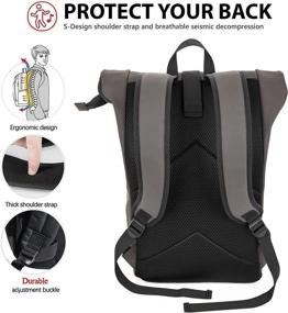 img 1 attached to XRAY Expandable Roll Top Waterproof Trendy Backpack With Laptop Pocket