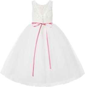 img 2 attached to Пышные шифоновые платья для особых случаев с цветочным узором: идеальная одежда для подружек невесты для девочек