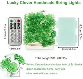 img 1 attached to BOHON Decorative Lights: Festive Shamrocks LED String Lights for St. Patrick's Day Décor - Battery Operated, Remote Control, 10ft, 40 LEDs