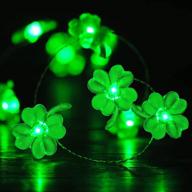 bohon decorative lights: festive shamrocks led string lights for st. patrick's day décor - battery operated, remote control, 10ft, 40 leds логотип