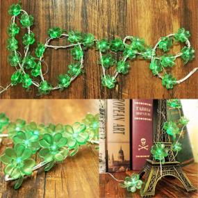 img 3 attached to BOHON Decorative Lights: Festive Shamrocks LED String Lights for St. Patrick's Day Décor - Battery Operated, Remote Control, 10ft, 40 LEDs