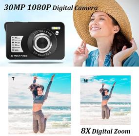 img 3 attached to 📸 Portable Slim 30MP Digital Camera, Rechargeable 1080P Point and Shoot Camera with 2.7" Vintage Pocket Blogging Style, 8X Digital Zoom Travel Camera for Teenagers and Seniors