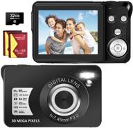 📸 portable slim 30mp digital camera, rechargeable 1080p point and shoot camera with 2.7" vintage pocket blogging style, 8x digital zoom travel camera for teenagers and seniors logo