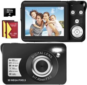 img 4 attached to 📸 Portable Slim 30MP Digital Camera, Rechargeable 1080P Point and Shoot Camera with 2.7" Vintage Pocket Blogging Style, 8X Digital Zoom Travel Camera for Teenagers and Seniors